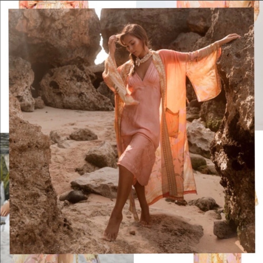 Boho Mermaid Kimono Duster, Under The Sea Maxi Beach Kimono - Picture 3 of 13